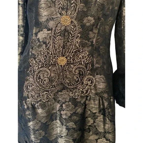 distressed metallic dress Distressed Metallic denim patch-work pocket Mini-Dress